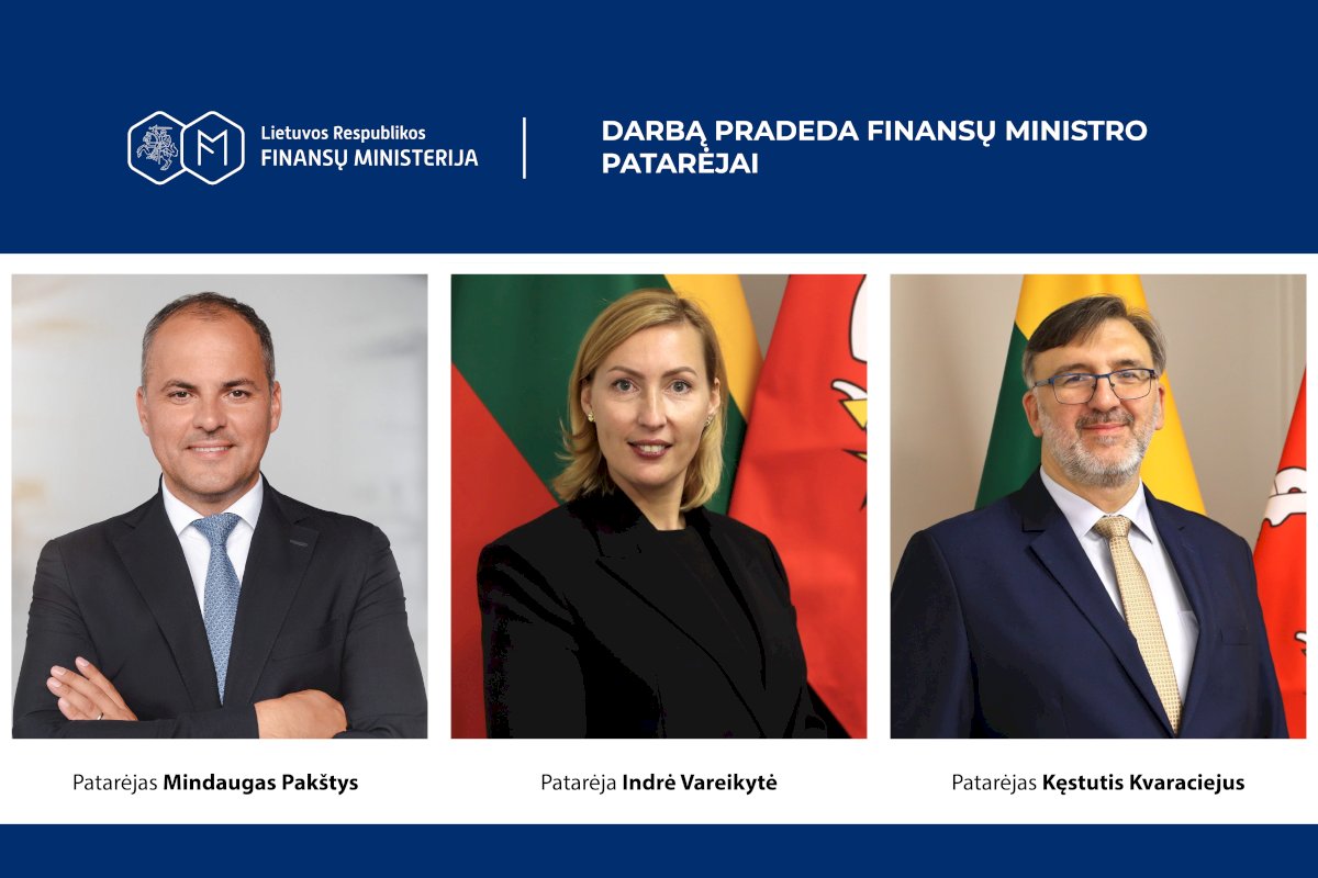 Finansų ministerijos politinę komandą papildė trys patarėjai