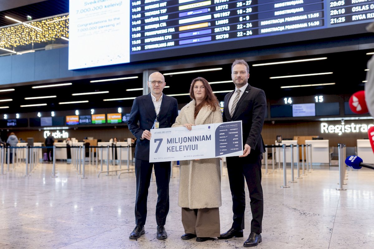 Lietuvos oro uostai nesibaigus metams pasiekė visų laikų rekordą – sveikino 7 mln. keleivį