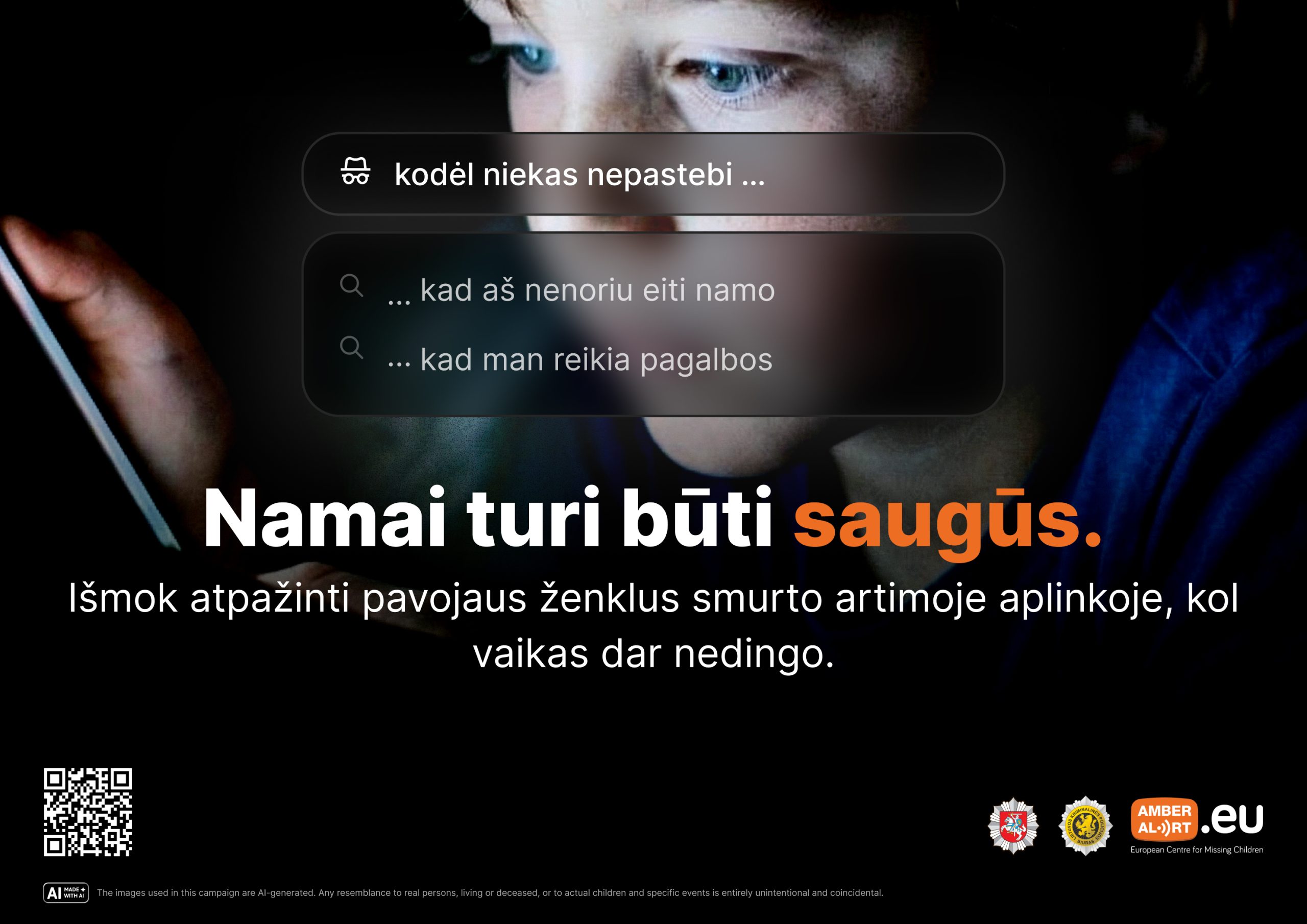 „Namai turi būti saugūs“: startuoja AMBER Alert Europe kampanija, skirta Tarptautinei dingusių vaikų dienai
